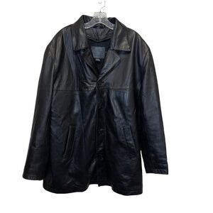 Coach Men 100% Leather With Wool Lines Jacket Size L